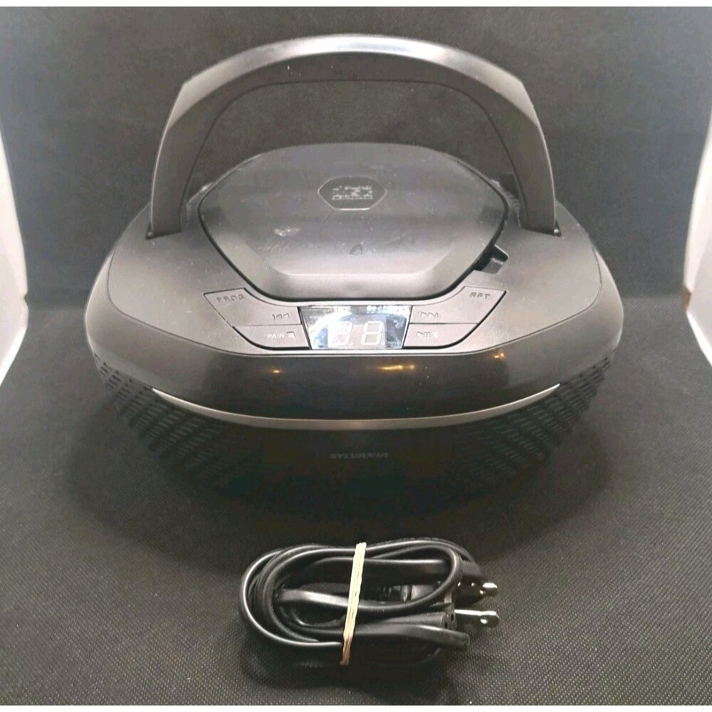 Sylvania Bluetooth CD Boombox AM FM Radio SRCD202-DG-BT-EO Tested Works Portable
